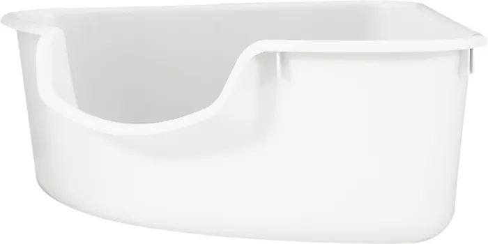 SmartCat Corner Litter Box gray side view