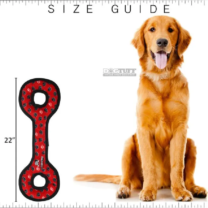 Tuffy Ultimate Tug-of-war Paw Print-red