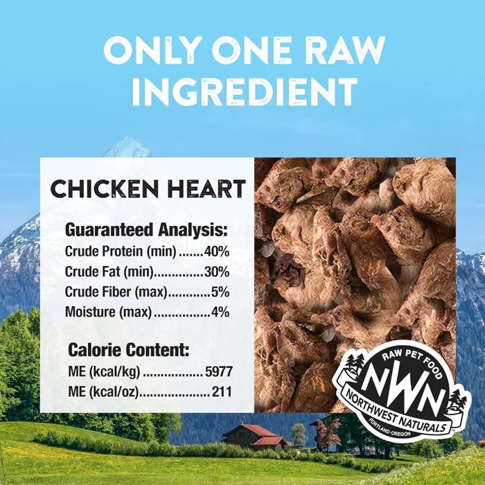 Northwest Naturals Chicken Heart nutrition and ingredient graphic