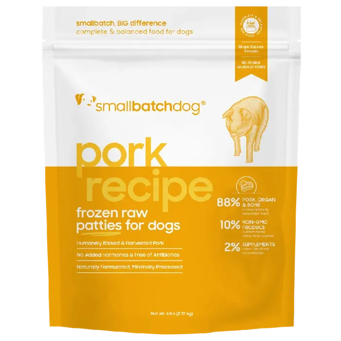 Smallbatch Dog Raw Frzn Pork Sliders 3-lb