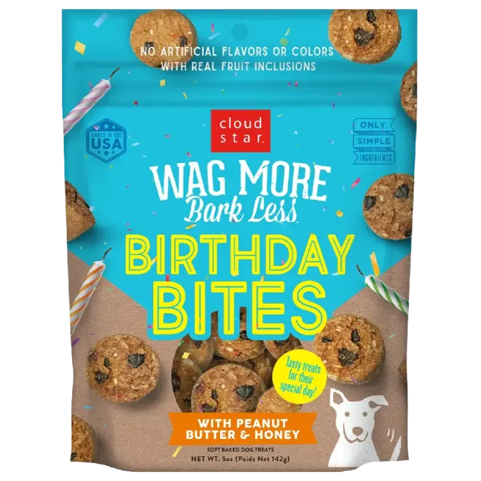 Wag More Bark Less Dog Treat Birthday Bites Pb Hon