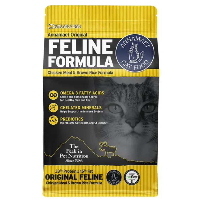Feline Originals Adult 33% Chicken & Fish Formula Dry Cat Food 4-lb