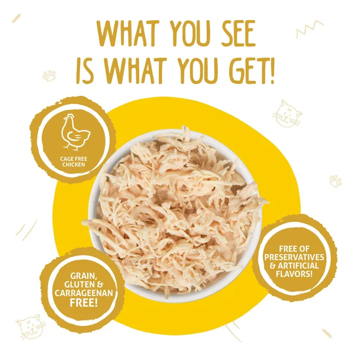 Weruva Paw Lickin' Chicken shredded chicken contents