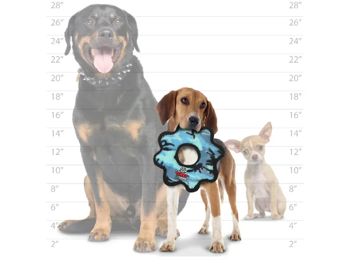 Tuffy's Junior Gear Ring Dog Toy, Blue Camo