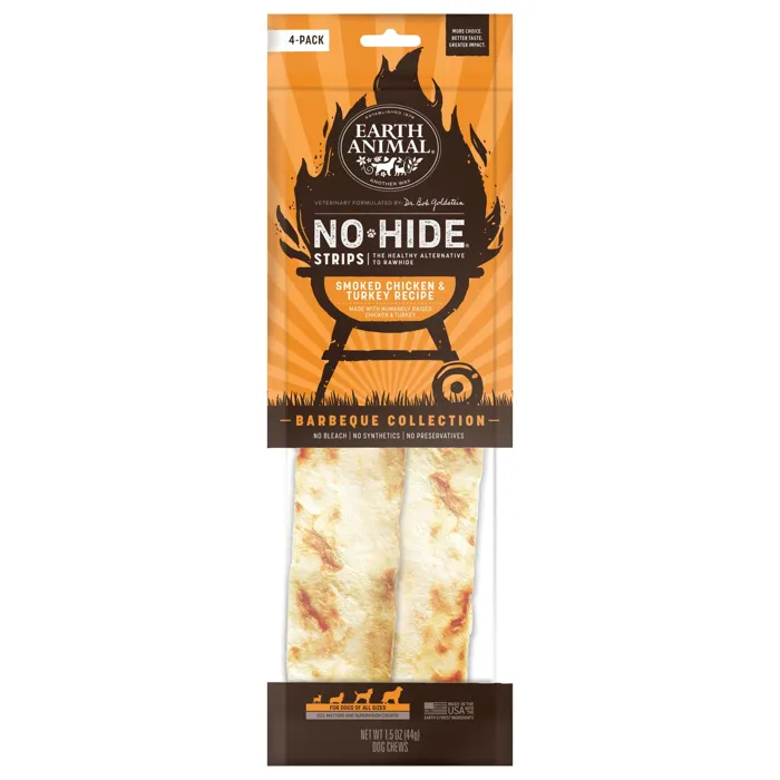 Earth Animal Nh Strips Smoked Chicken Turkey 4-pk