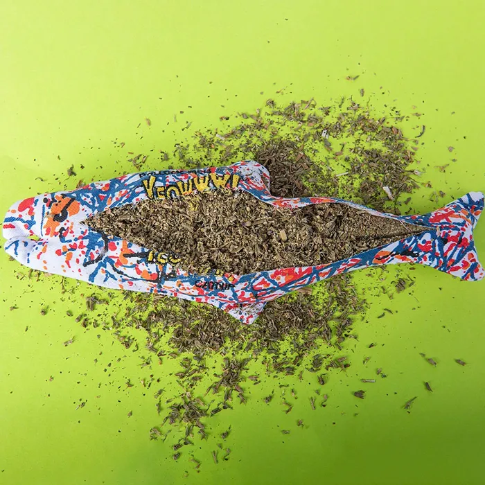Yeowww! Pollock Fish catnip toy 11-inch catnip contents