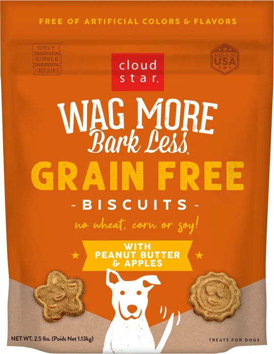 Cloud Star Wag More Bark Less peanut butter apples 2.5-pound bag front