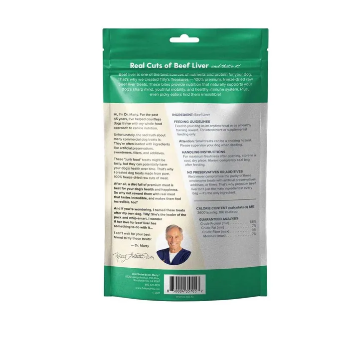 Dr. Marty's Tilly's Treasures Beef Liver 4-oz