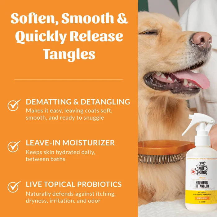 Skout's Honor Probiotic Detangler Honeysuckle 8 oz grooming