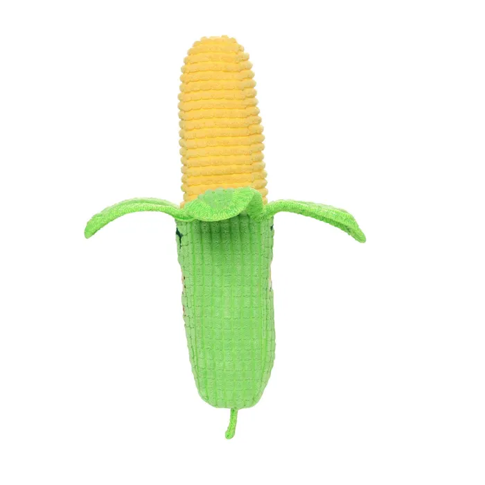 Tuffy Funny Food Corn squeaky dog toy back view