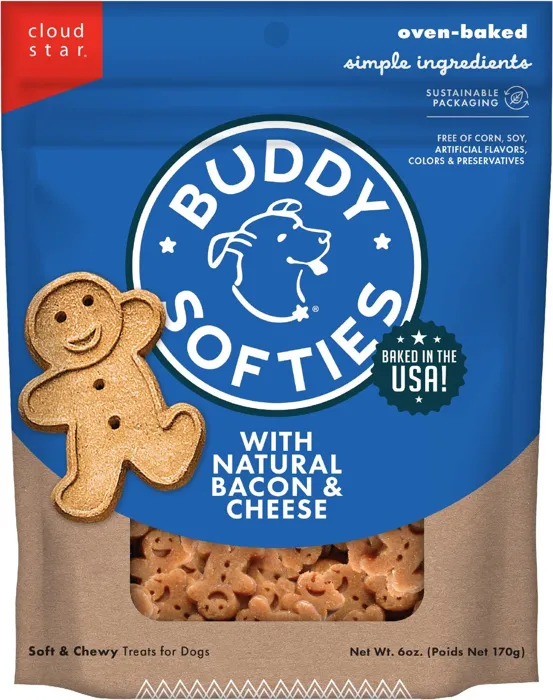 Buddy Biscuits Softies Bacon and Cheese 6-ounce bag front