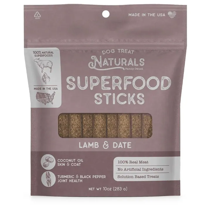 Dog Treat Naturals Lamb & Date Sticks 10-oz