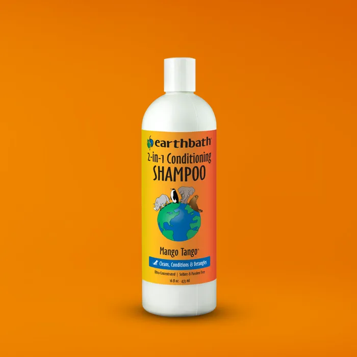 Earthbath Mango Tango 2-in-1 Shampoo 16 fl oz orange background