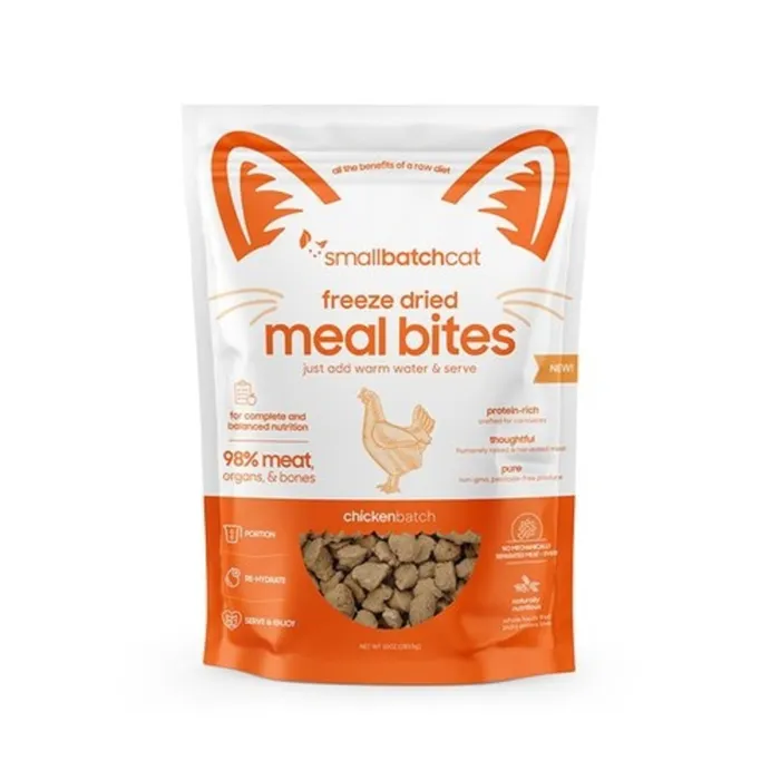 Smallbatch Chicken Meal Bites cat food 10 oz package front