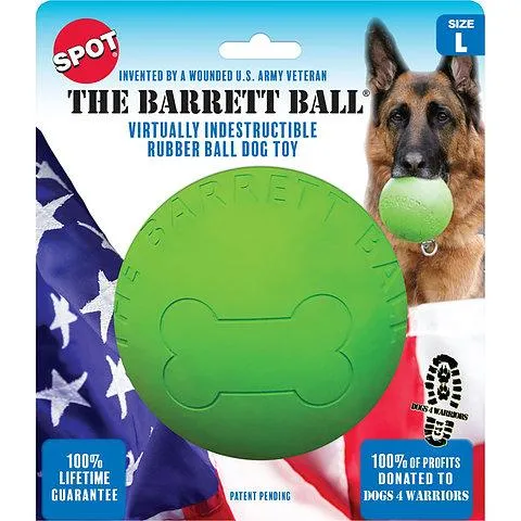 "the Barrett Ball" Large Rubber Dog Toy Large