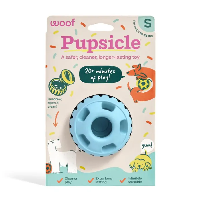 Woof Dog Toy Pupsicle Birthday Blue Small