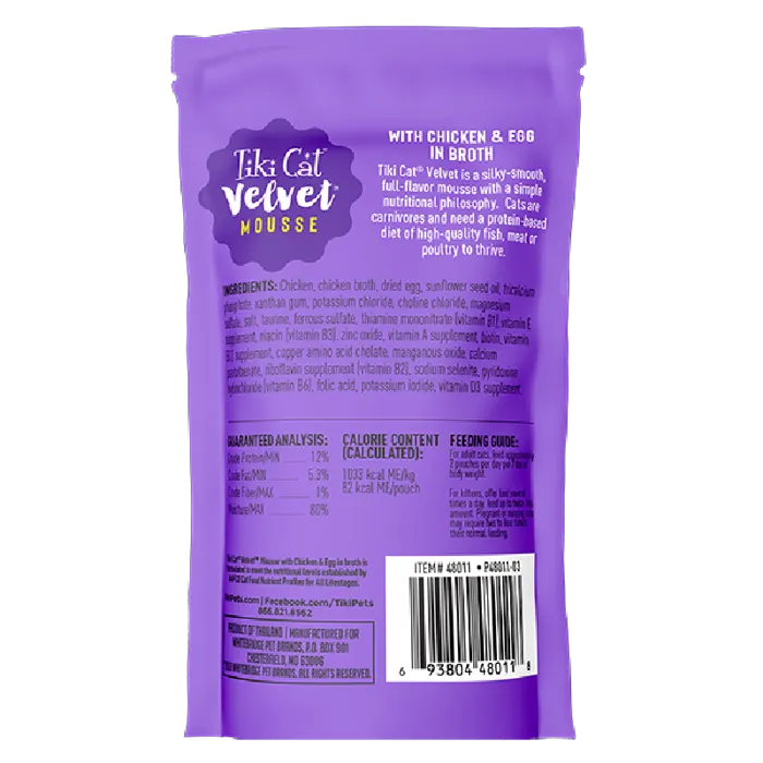 Tiki Cat Velvet Mousse Chkn/egg 2.8-ozpch