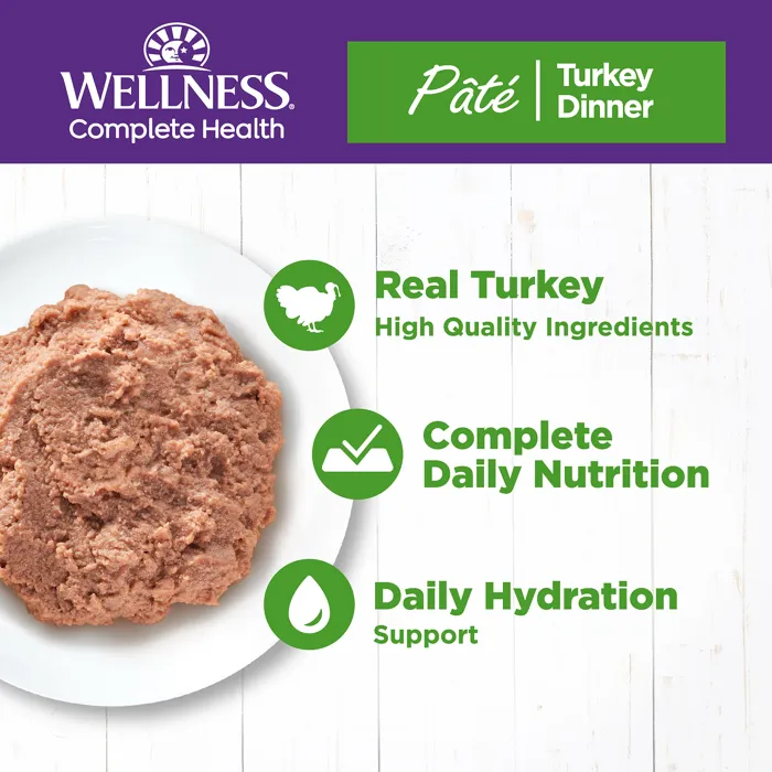 Wellness Complete Health Turkey Dinner Pâté benefits graphic