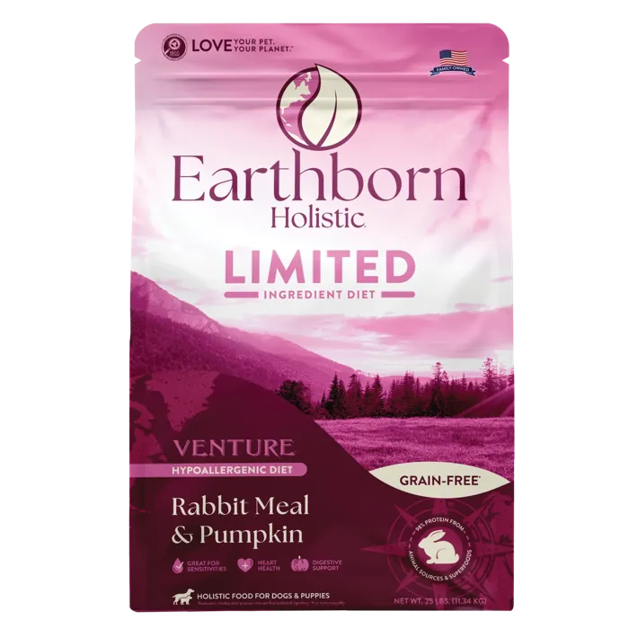 Earthborn Holistic Venture Rabbit Meal Pumpkin 25 lb front