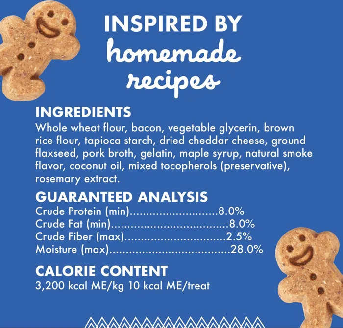 Buddy Biscuits Softies Bacon and Cheese ingredients panel