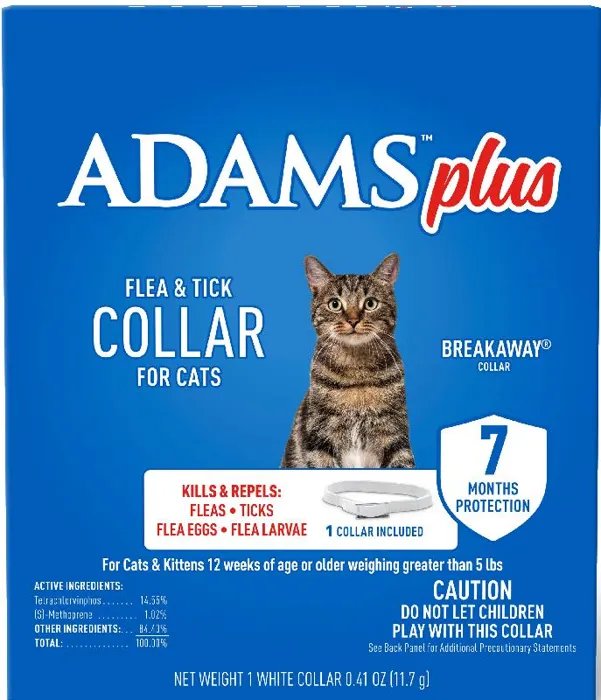 Adams Plus Flea & Tick Collar For Cats 13"