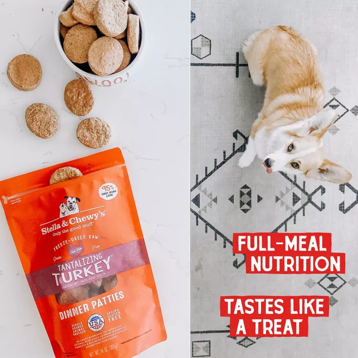 Stella & Chewy's Tantalizing Turkey patties serving options