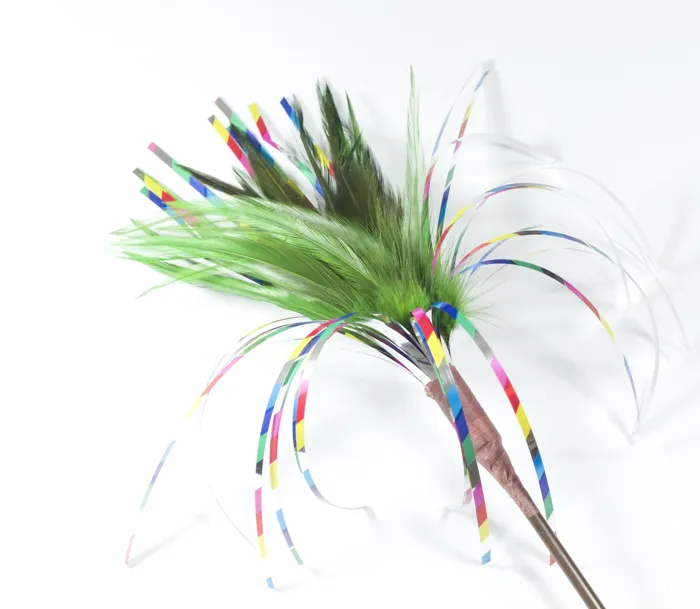 Go Cat Sparkling Kitty Duster 18-inch feather close-up