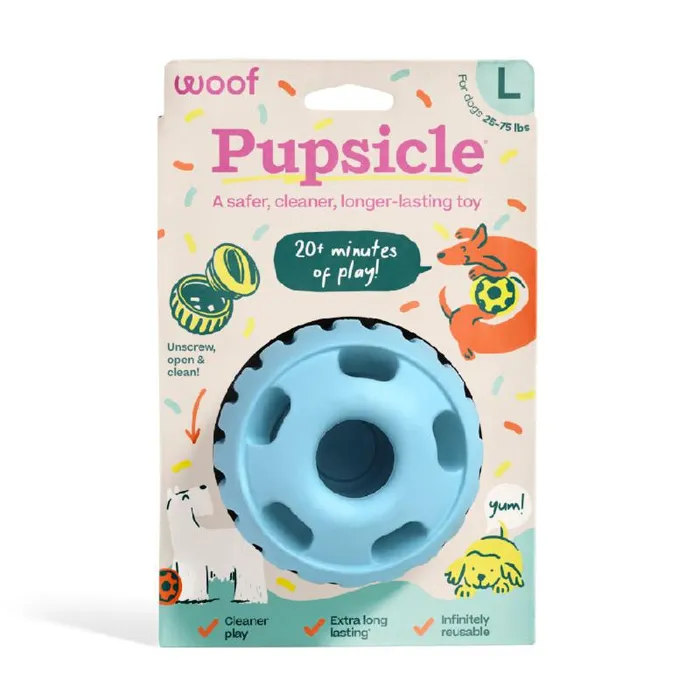 Woof Dog Toy Pupsicle Birthday Blue Large