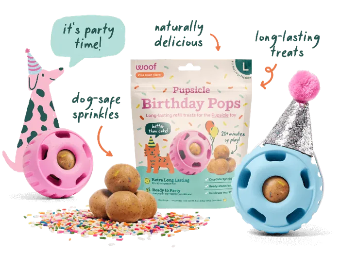 Woof Dog Treat Birthday Pops Small 6-oz