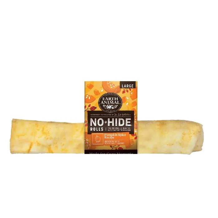 Earth Animal Seasonal No Hide Pumpkin Spice Rolls Med 24/bx