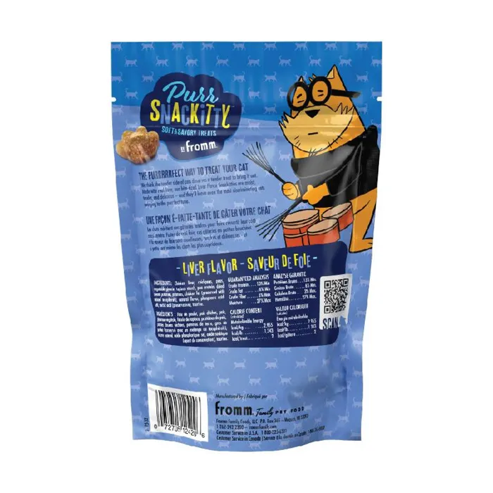 Fromm Purr Snackitty Liver Treats 3-ounce bag back