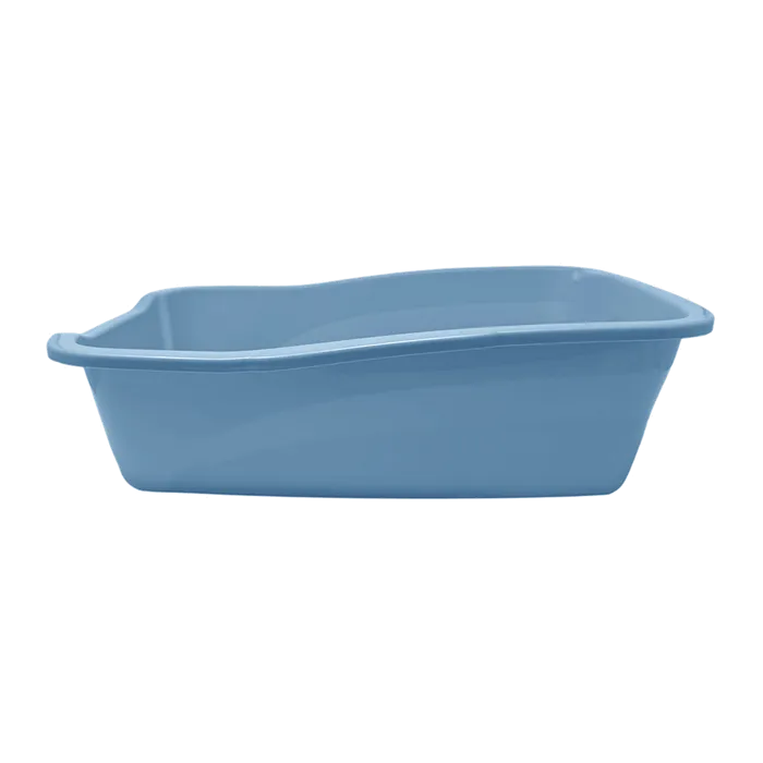 Van Ness Large Cat Litter Pan winter blue side view
