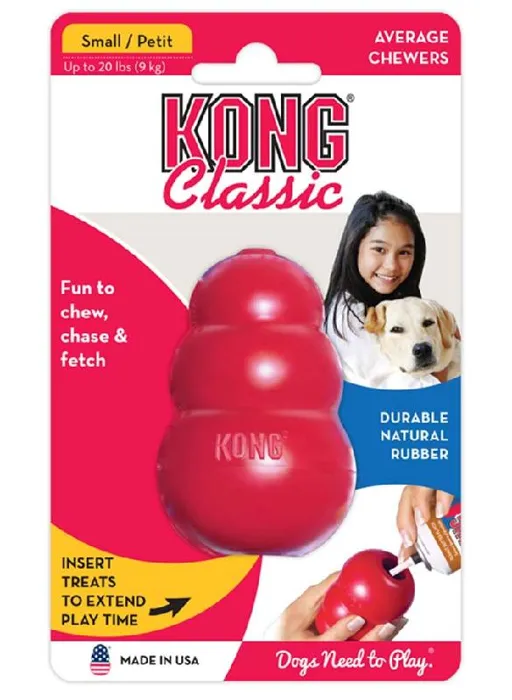 Kong Classic Nat Rubber Bouncy Dog Toy Regular
