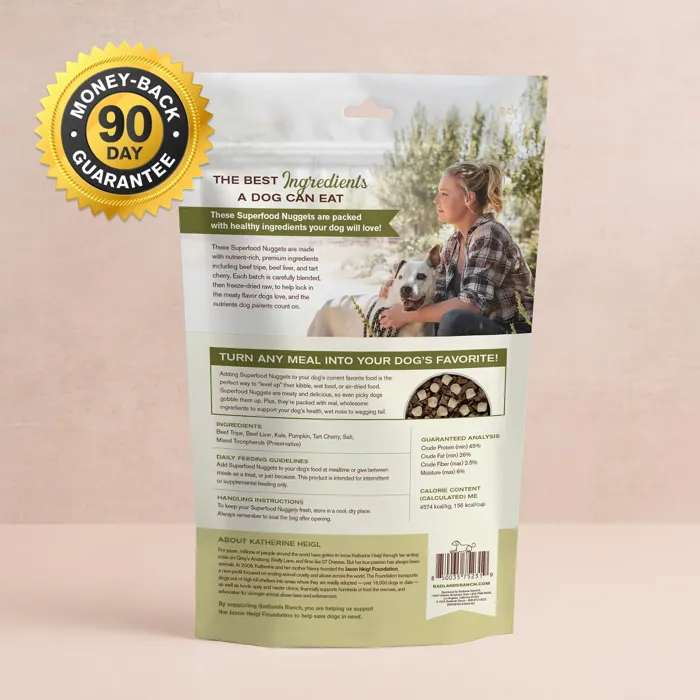 Badlands Ranch Superfood Nuggets Beef Tripe Kale 8 oz back