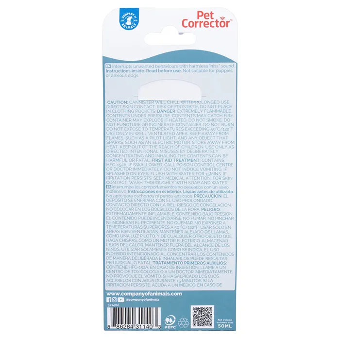 Pet Corrector 50ml retail package back