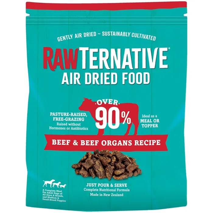 RawTernative beef and beef organs 1 lb front bag