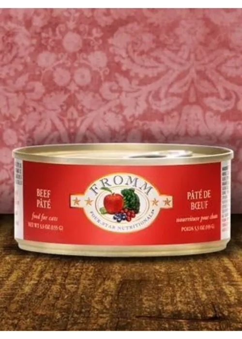 Fromm 4-Star Beef Pâté 5.5-ounce can lifestyle view