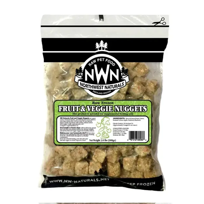 Northwest Naturals Raw Diet Grain-free Fruit & Veggie Nuggets Raw Frozen Dog Food 2-lb