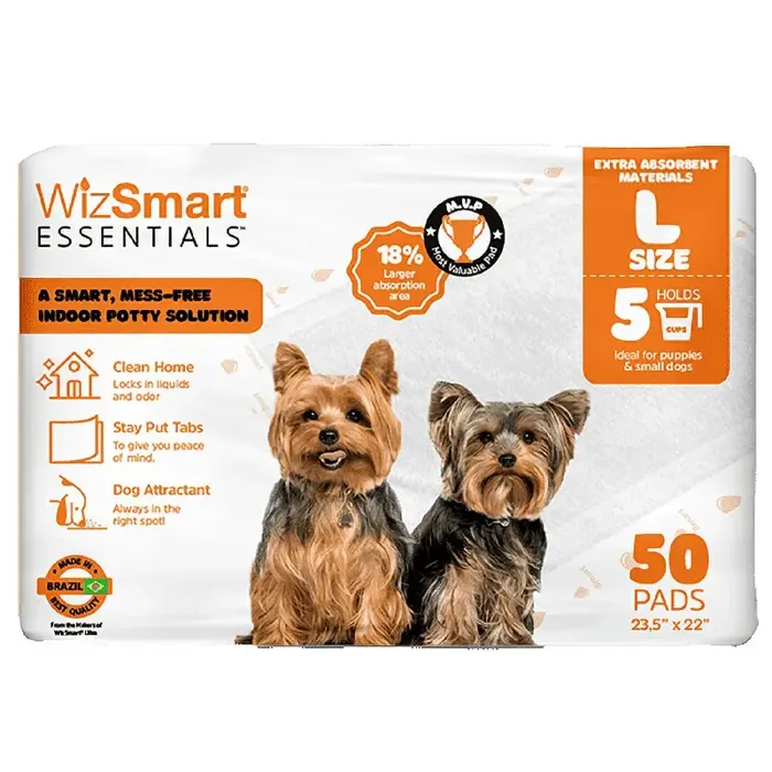 Wizsmart Dog Pads Essentials Pads Large 50ct 6=cs