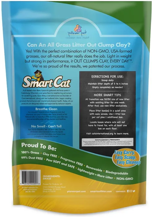 SmartCat All Natural Clumping Litter 10-pound bag back