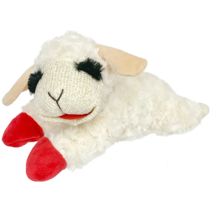 Multipet Lamb Chop plush dog toy 10.5-inch front view