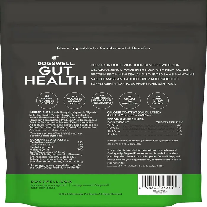Dogswell Gut Health Lamb Mini Jerky 4-oz