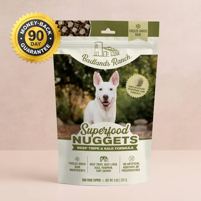 Badlands Ranch Superfood Nuggets Beef Tripe Kale 8 oz front
