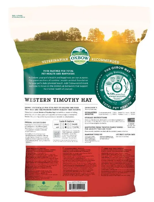 Oxbow Small Animal Fortified Food & Hay Western Timothy Hay - 90-oz
