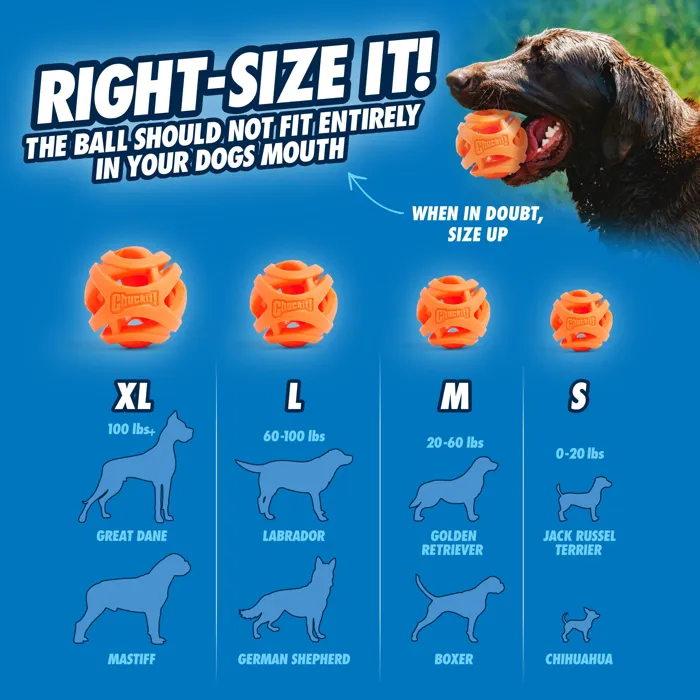 Chuckit! Air Fetch Ball orange medium size guide