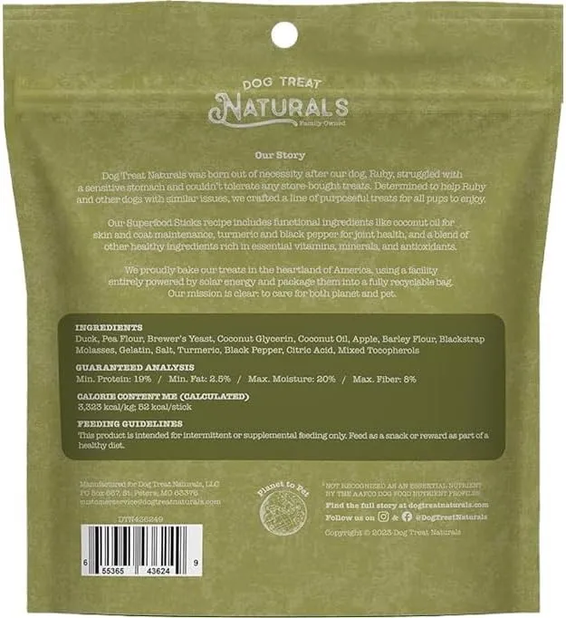 Dog Treat Naturals Duck & Apple Sticks 10-oz