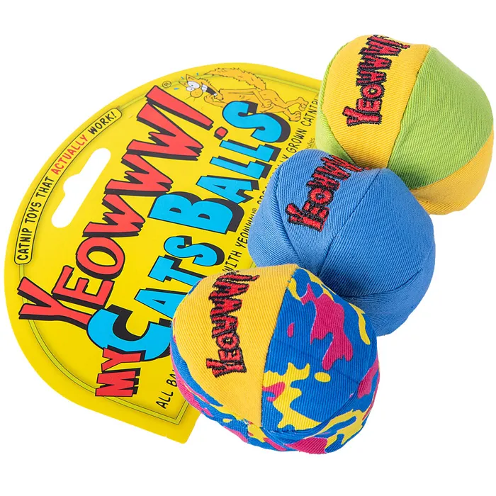 Yeowww! My Cats Balls three-pack angled view