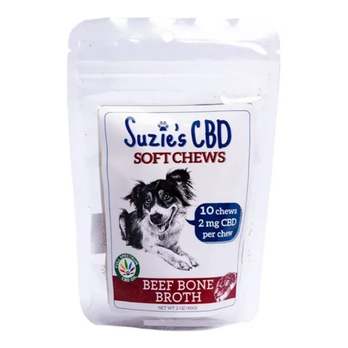 Suzie's Cbd Soft Chews For Dogs Trial Size Beef Bone Broth