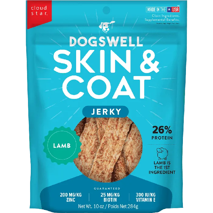Dogswell Skin & Coat Lamb Jerky 10 oz front