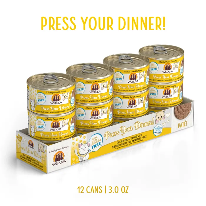 Weruva Press Your Dinner chicken pâté 3-ounce twelve-can tray